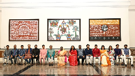 President Droupadi Murmu witnessed the Odia film Shri Jagannath Nka Nabakalebara at the Rashtrapati Bhavan Cultural Centre on Friday.