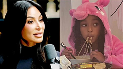 Kim seemingly took the candid photos while her youngest daughter laughed at something outside of the frame