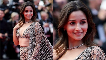 Appearing at the closing ceremony on May 25, Bhatt turned heads in a custom-designed Gucci saree—marking a historic first for the Italian luxury label. The silver-embroidered three-piece ensemble, adorned with Swarovski-studded GG monograms, paid 