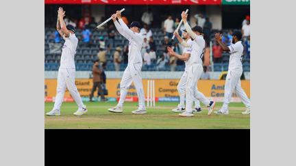 England Team After Hyderabad Win