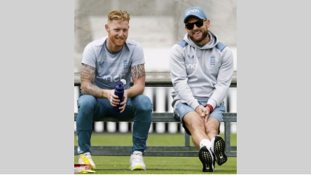 Ben Stokes with Brendon McCullum