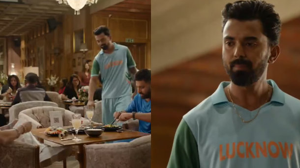 KL Rahul with Pat Cummins