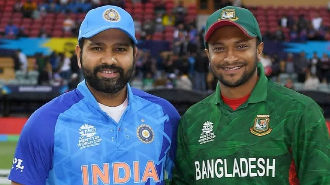 Rohit Sharma with Shakib Al Hasan