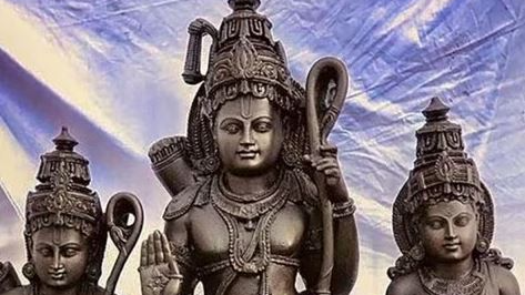  The shyam rang (dark coloured) Ram Lalla idol sculpted on ‘Krishna Shila’ (black stone) by Mysuru-based sculptor Arun Yogiraj has been selected for installation in the garbha griha (sanctum sanctorum) of the new Ram Temple in Ayodhya.