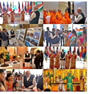 PM Modi receives blessings by Buddhist monks in Laos