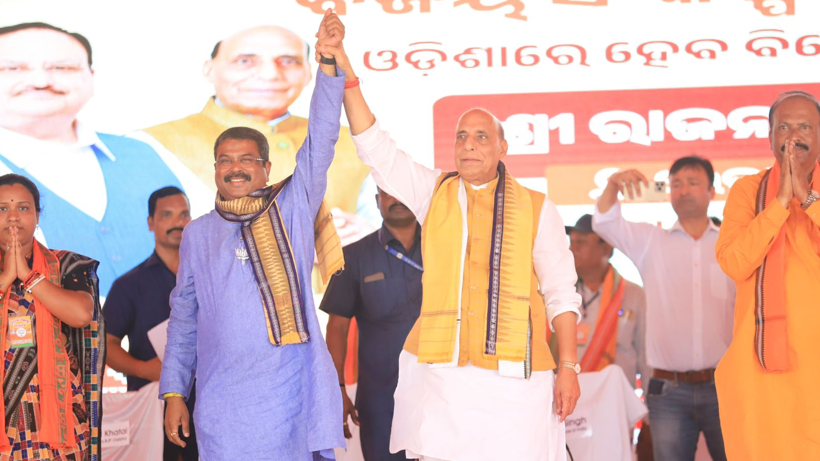 Dharmendra Pradhan campaigning in Deogarh