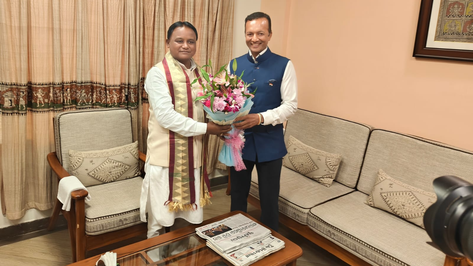 Naveen Jindal with Odisha CM