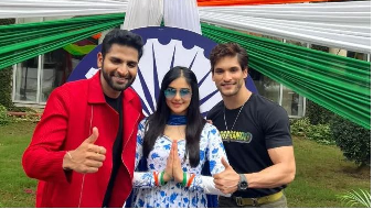 Actors Prem, Adah Sharma and Vaibhav Tatwawadi, who are currently seen in Vipul Amrutlal Shah's action-thriller series 'Commando', celebrated Independence Day in style, by flagging off a bike rally, here.