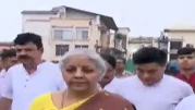 Union Finance Minister Nirmala Sitharaman on Thursday visited the seaside pilgrim town of Puri and offered prayers at the Shri Jagannath Temple.