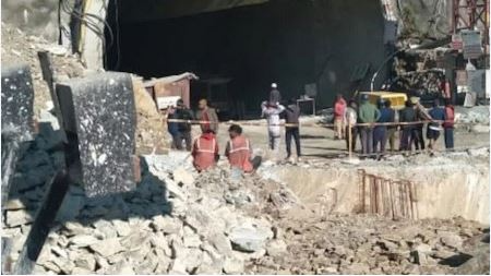 At least five persons from Odisha are among the 40-workers who have been trapped after an under-construction tunnel on the Brahmakhal-Yamunotri National Highway in Uttarkashi district partially collapsed on Sunday. 