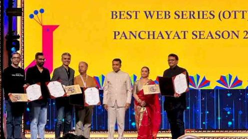'Panchayat 2', the Hindi comedy-drama series that streamed on Amazon Prime, clinched the first-ever OTT Award for Web Series at the 54th International Film Festival of India (IFFI) that concluded here on Tuesday.