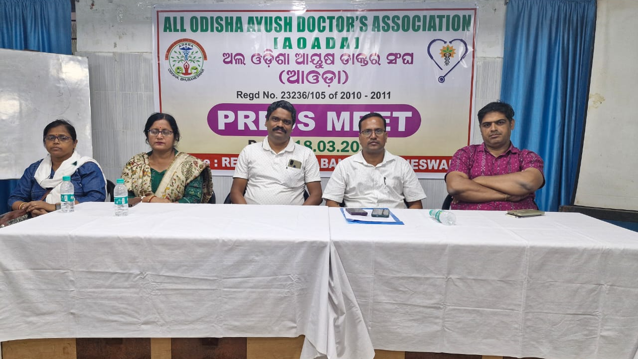 The All Odisha Ayush Doctors Association (AOADA), representing AYUSH doctors working under the National Health Mission (NHM) in Odisha