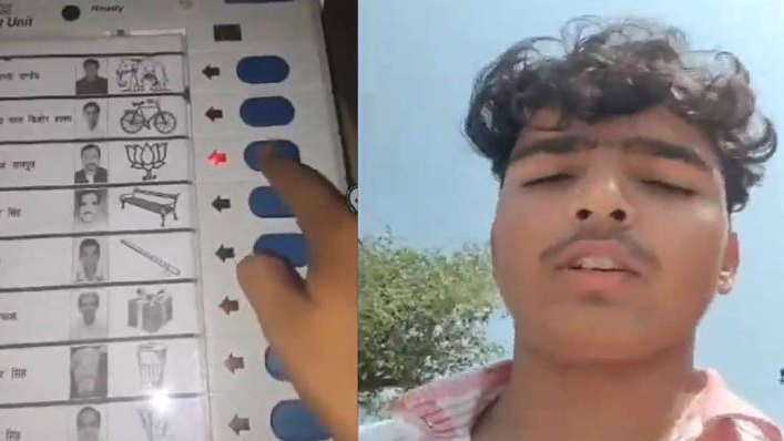 The Uttar Pradesh Police have apprehended a young voter following the circulation of a viral video on social media, purportedly showing him casting multiple votes in favor of a BJP candidate at a polling station