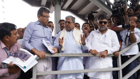 Karnataka's Chief Minister Siddaramaiah and Deputy Chief Minister D.K. Shivakumar conducted a city-wide inspection on Wednesday