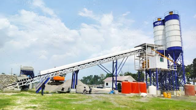 Concrete production is frequently water-intensive, with batching plants using several thousand liters per day for aggregate soaking,  mixing and equipment washing. 