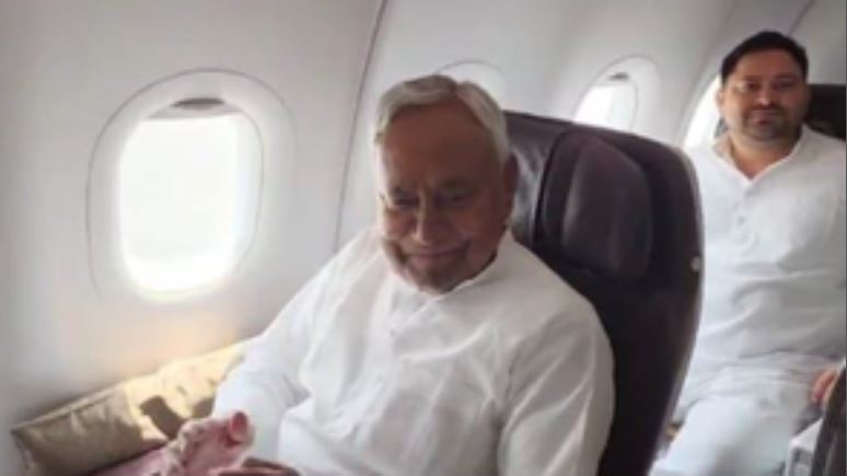 Nitish Kumar, Tejashwi Yadav leave for Delhi in same flight