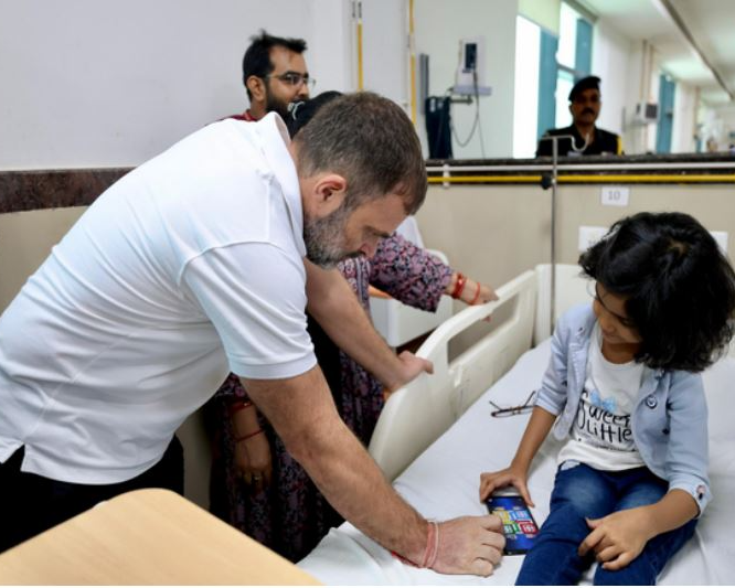 Rahul Gandhi visits AIIMS Raebareli