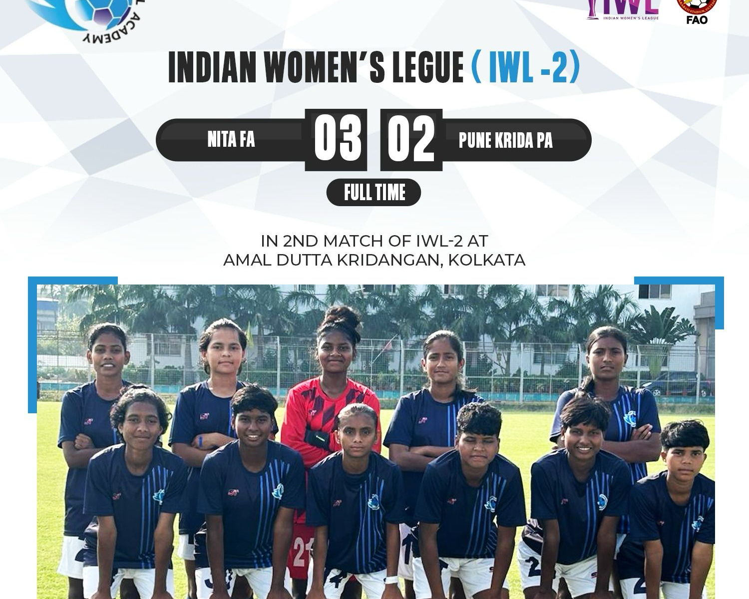 NITA Football Academy emerges victorious with stellar Performances in IWL-2 encounter!