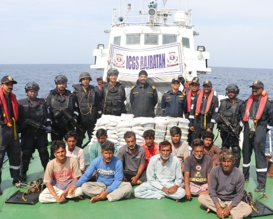 86kg narcotics worth Rs 600 crore seized from Pakistani vessel, 14 held