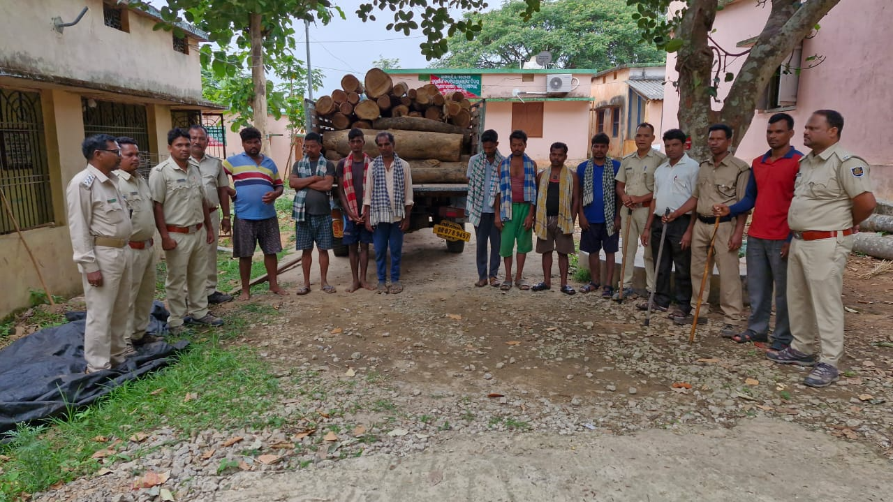 Huge cache of teak timber seized, 8 held in Phulbani 