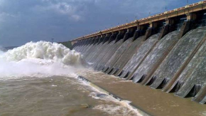 First floodwater released from Hirakud Dam through 7 gates
