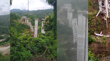 Under construction railway over bridge at Sairang, near Aizawl collapsed today; at least 17 workers died: Rescue under progress