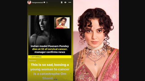  Kangana took to her Instagram stories, where she shared a news article about Poonam’s death