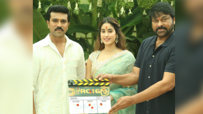Actress Janhvi Kapoor, who was last seen in 'Bawaal', has shared pictures from the sets of her upcoming film tentatively titled 'RC16