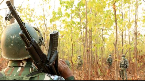 an ongoing exchange of gunfire between police forces and Maoist insurgents within the Abujhamad forest. The confrontation erupted during a police search operation. Regrettably, four Maoist have been killed as a result of the exchange