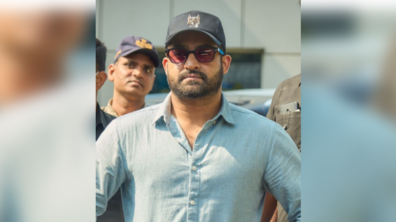Jr NTR was pictured casting his vote in Hyderabad on Monday