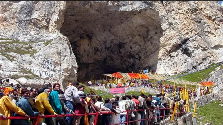The Amarnath Cave shrine houses an ice stalagmite that wanes and waxes with the phases of the moon