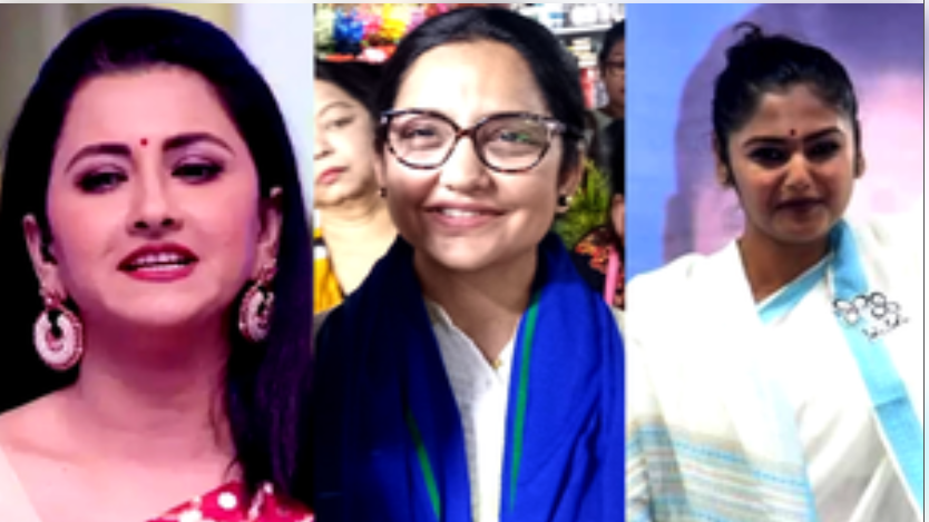Three actress-turned-politician candidates of the Trinamool Congress -- Rachna Banerjee, Sayani Ghosh, and June Maliah -- have taken handsome leads in Hooghly, Jadavpur, and Medinipur Lok Sabha constituencies in West Bengal, respectively, as the counting of the votes picked up pace on Saturday