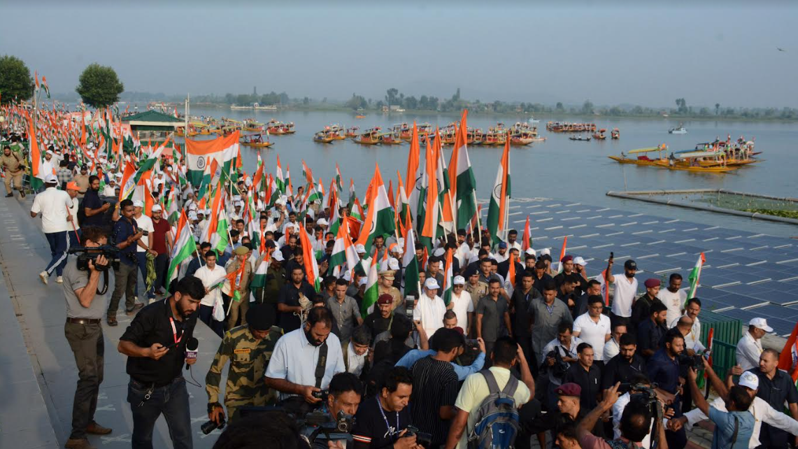 Hoisting tricolour in Srinagar’s Lal Chowk  was made into a contest for prestige . More often than not , the state police would not allow the young boys to come and hoist  the flag at Ghanta Ghar or Clock Tower in the central square in Srinagar