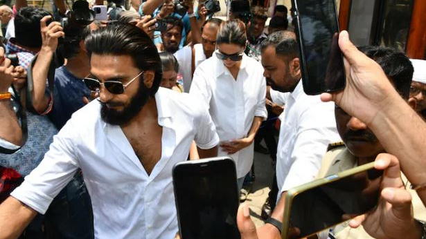 Deepika casts vote with hubby Ranveer Singh, flaunts baby bump